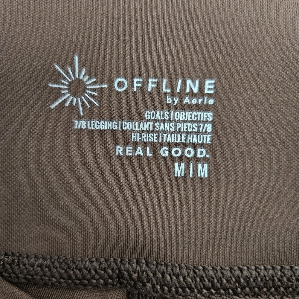 Aerie Offline Real Good 7/8 Leggings Chocolate Brown High Rise Athletic Medium - Picture 4 of 7